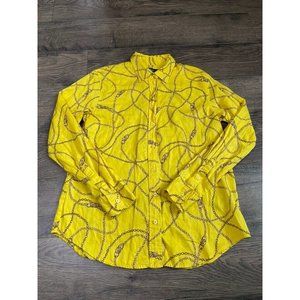Lauren Ralph Lauren Chain Pattern Yellow Shirt